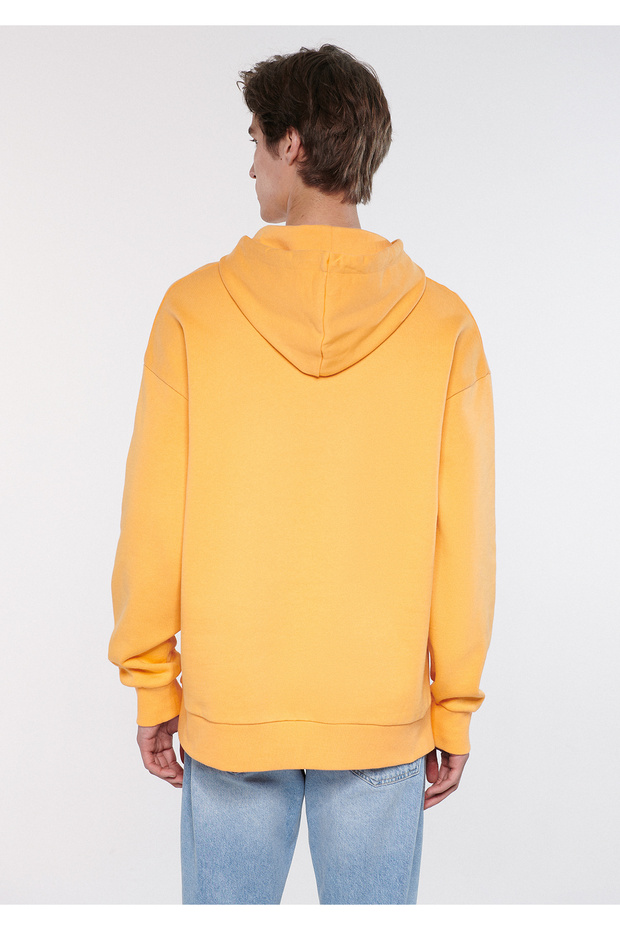 Kapüşonlu Turuncu Basic Sweatshirt 0610062-71399 - 3
