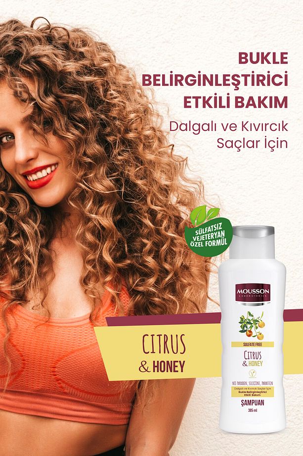 Turunçgil Ve Bal Özü Içeren Bukle Belirginleştirme Etkili Sülfatsız Şampuan 385 Ml 4'lü Set - 4