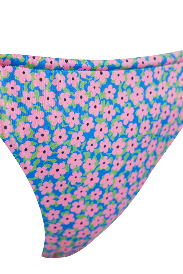 Çiçek Desenli Tünelli High Leg Brazilian Bikini Altı TBESS24BA00063 - 9