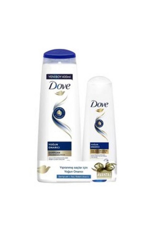 ( 2 ADET ) Dove Yoğun Onarıcı Şampuan 400 Ml + Saç Kremi 200 Ml Set ( KÜÇÜK KOLONYA HEDİYE ) - 1