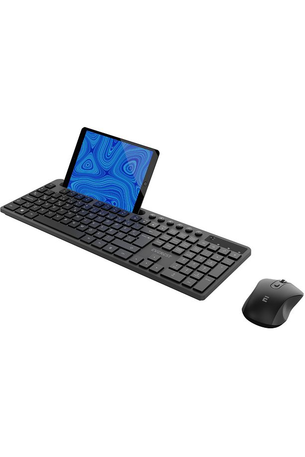KM-730 Gri/Siyah Kablosuz Wireless Q Multimedya Klavye + Mouse Set Kablosuz Klavye Mouse Set - 8