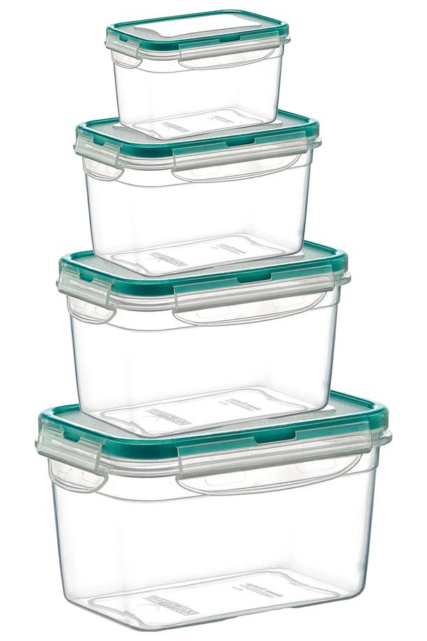 (4'LÜ SET) Fresh Box Derin Dikdörtgen 700 - 1300 - 2400 - 4500 ml Contalı Saklama Kabı Seti - 1