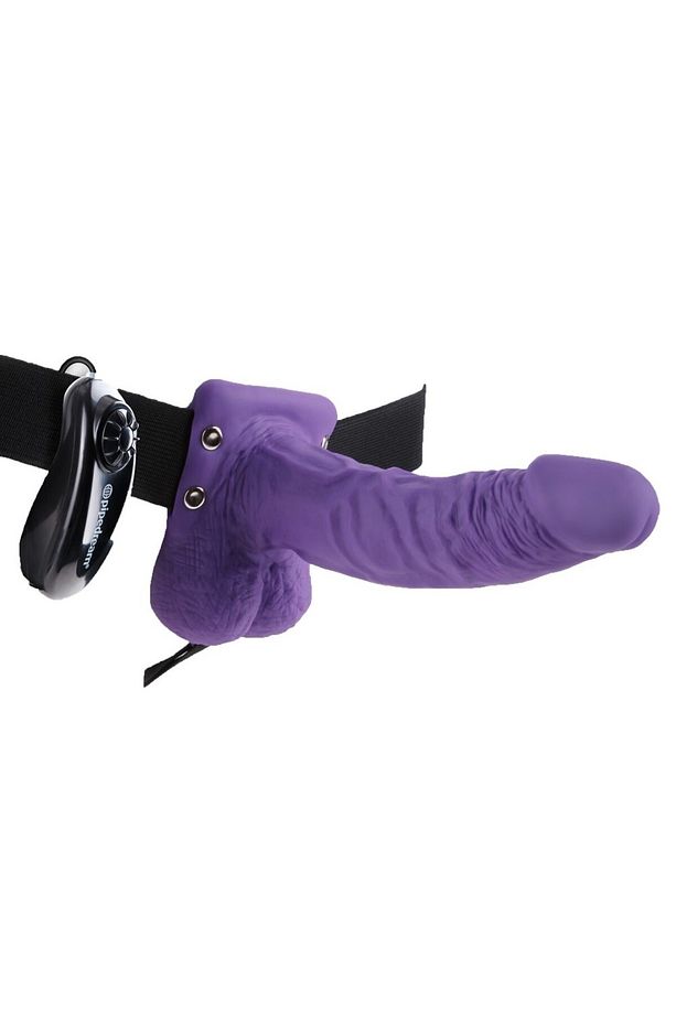 7" Vibrating Hollow Strap-on Belden Bağlamalı Strapon - 2