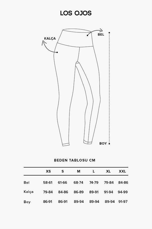 Siyah Yüksek Bel Spor Tayt Basics - 8