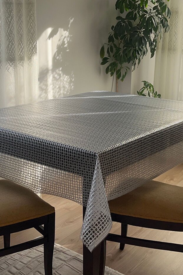 Luxury Erasable Hygienic Straw Pattern Transparent Coating PVC Oilcloth Tablecloth