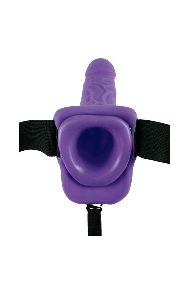 7" Vibrating Hollow Strap-on Belden Bağlamalı Strapon - 3