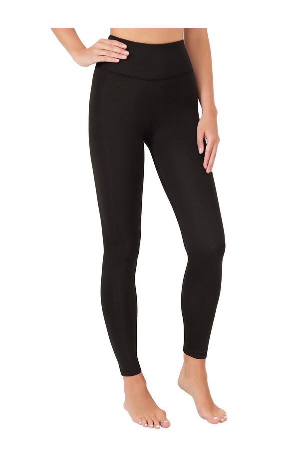 Siyah Yüksek Bel Spor Tayt Basics - 1