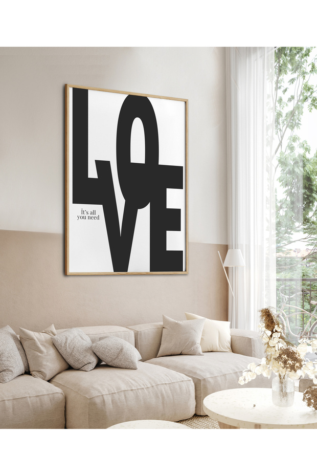 Single Framed Love Written Painting Modern Art Poster Painting Tk/241