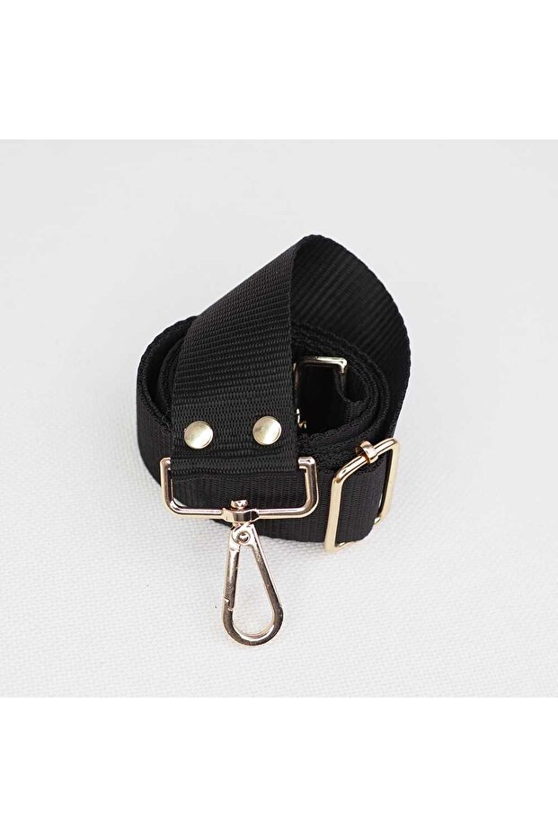 Polyester Column Bag Handle Adjustable Black - Gold Hook - 1