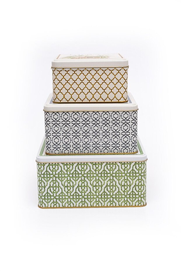 Forrest Patterned Metal Storage Container, Organizer Box, Makeup Organizer Erb13u3 - 3