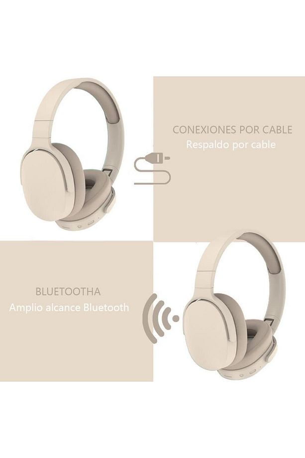 P2961 Bej Kulak Üstü Kablosuz Bluetooth Kulaklık Bej - 2
