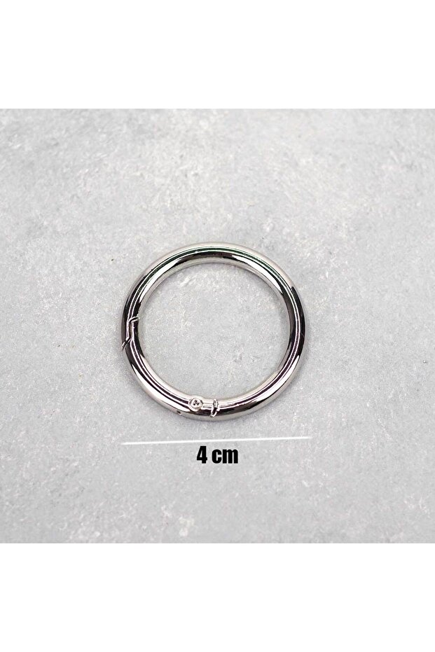 مشبك حلقة محفظة زنبركية 40 ملم فضي - 1