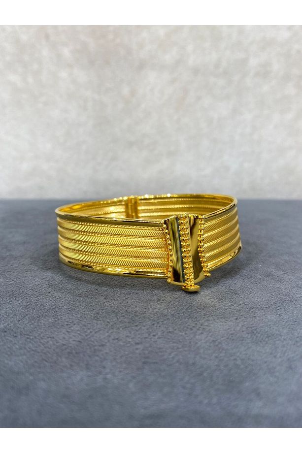 14 AYAR ALTIN 1,7cm RİZE MODEL KELEPÇE BİLEZİK - 2