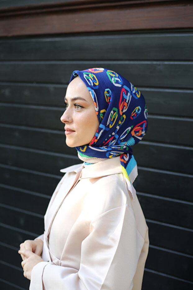 Halka Desenli Piliseli Eşarp - 1