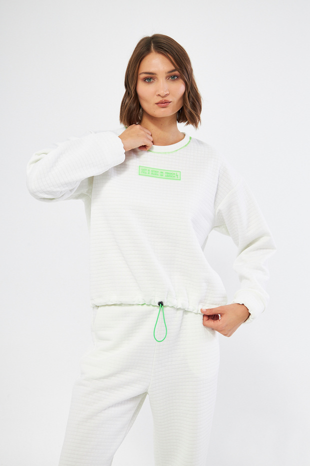 BASIC BEYAZ SWEATSHIRT - 4
