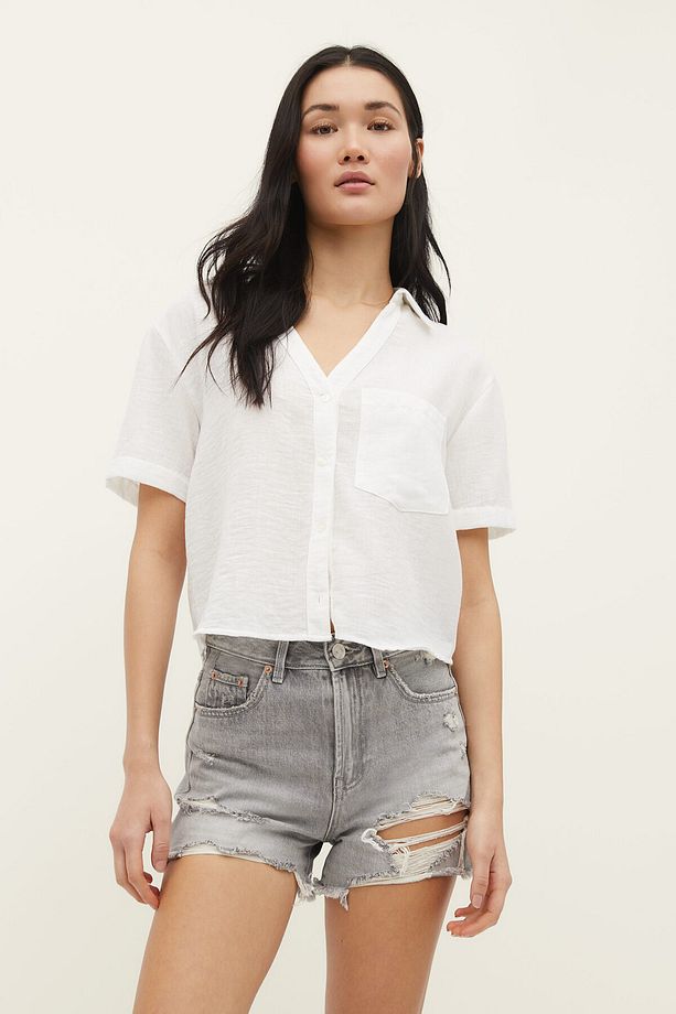 Distressed Denim Şort - 1