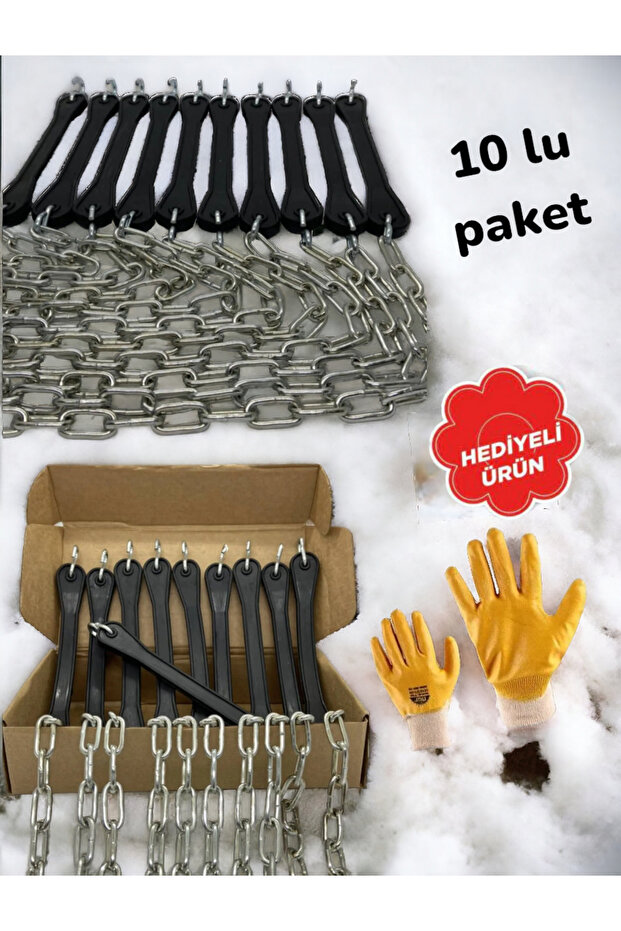 Pratik takmatik Kar Zinciri 13/14/15/16 jantlara uyumlu Tak Sök zincir 10 adet - 1
