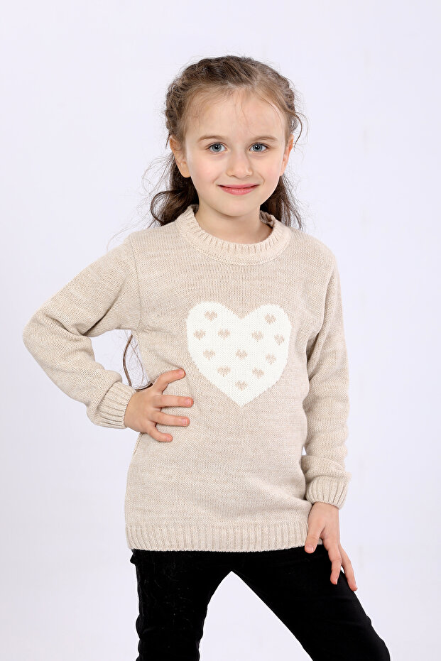 Kız Çocuk Regular Fit Basic Triko Kazak - 3