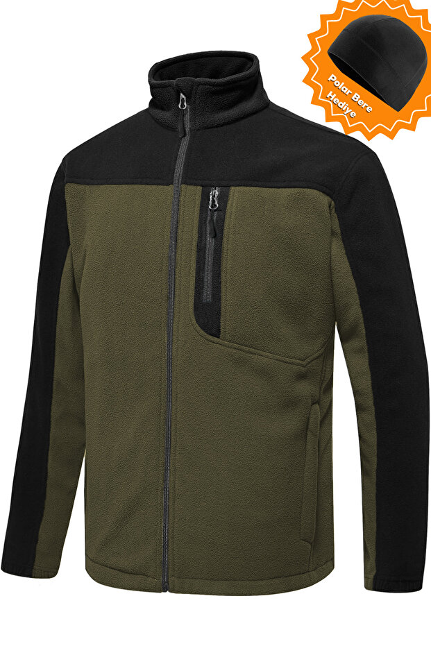 Ghassy Co. Men's Anti-Pilling Thermal Paneled Full-Zip Fleece Jacket