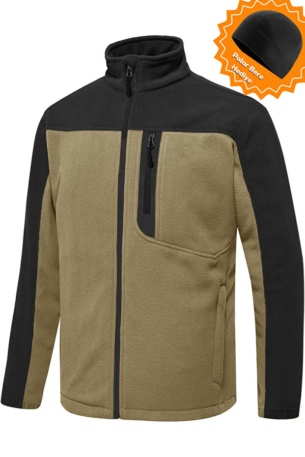 Ghassy Co. Men's Anti-Pilling Thermal Paneled Full-Zip Fleece Jacket