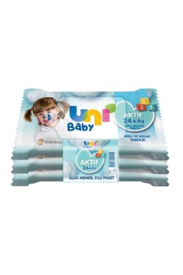 ( 2 ADET ) Uni Baby Islak Cep Mendili Aktif 3x15 - 1