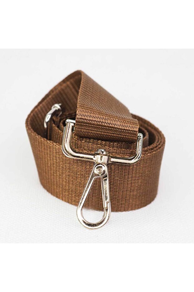 Polyester Column Bag Handle Adjustable Medium Brown - Gold Hook - 1