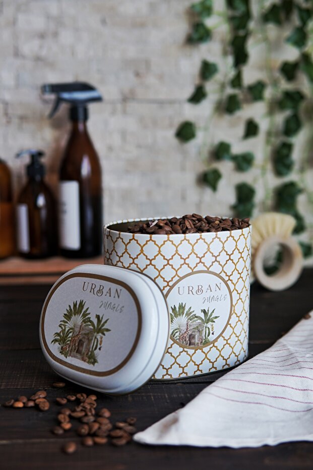 Er004-7ı حاوية تخزين معدنية بيضاوية منقوشة باللون الأصفر من Forrest مقاس 11x15 سم