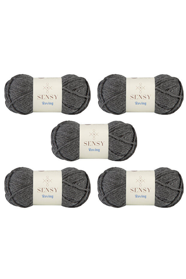 Roving El Örgü Ipi 5 Adet Atkı Bere Ipi Kazak Panço Ip Hırka Ipi Örgü İpi - 1