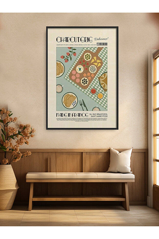 Single Framed Charcuterie Painting Modern Art Poster Painting Tk/279