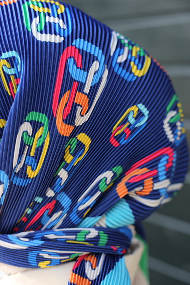 Halka Desenli Piliseli Eşarp - 4