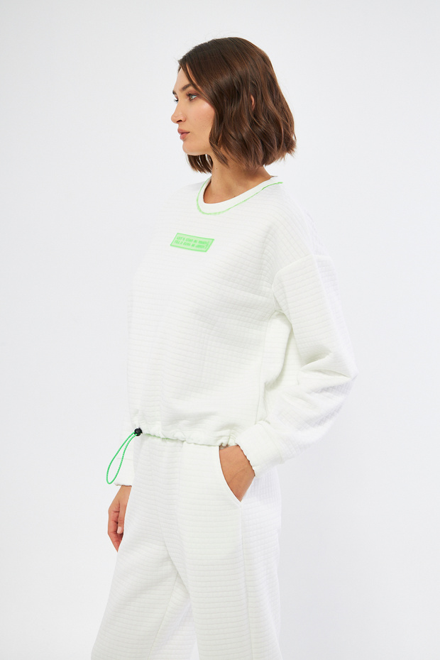 BASIC BEYAZ SWEATSHIRT - 3