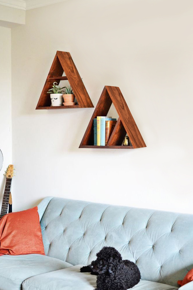 Ahşap Üçgen Duvar Rafı - 2