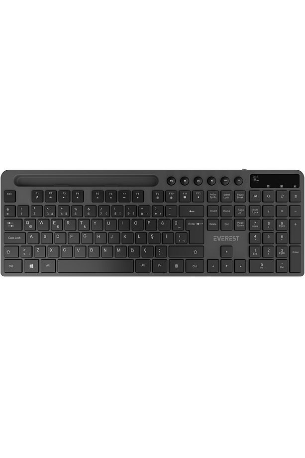 KM-730 Gri/Siyah Kablosuz Wireless Q Multimedya Klavye + Mouse Set Kablosuz Klavye Mouse Set - 11