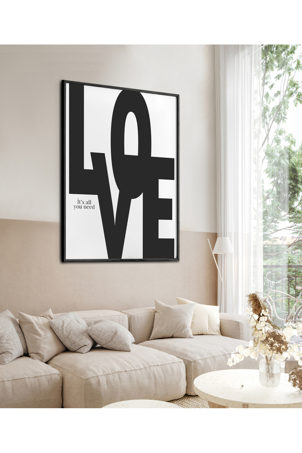 Single Framed Love Written Painting Modern Art Poster Painting Tk/241