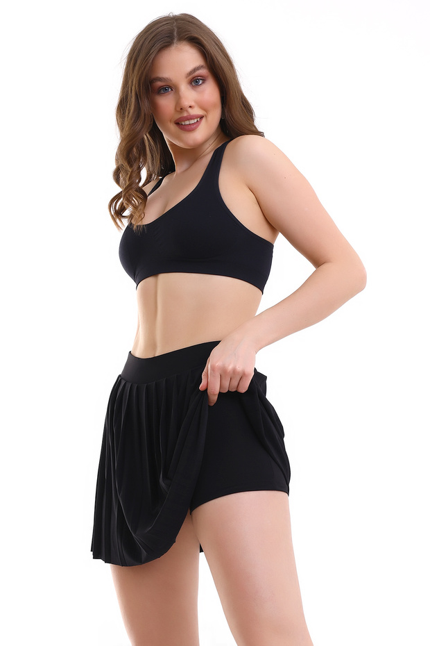 Plisirana suknja sa šortama - 2