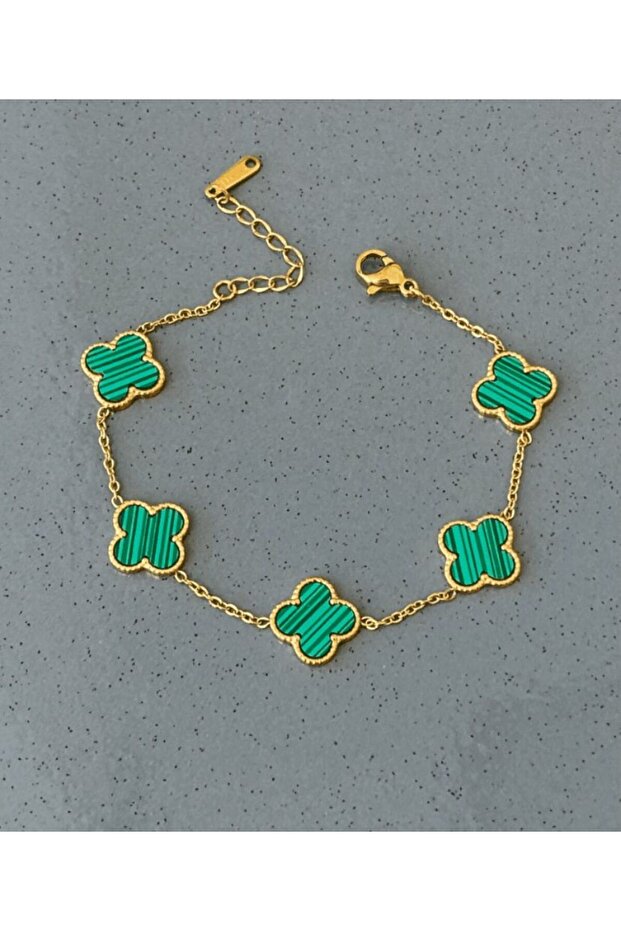 çelik 5 yonca yeşil bileklik - 1