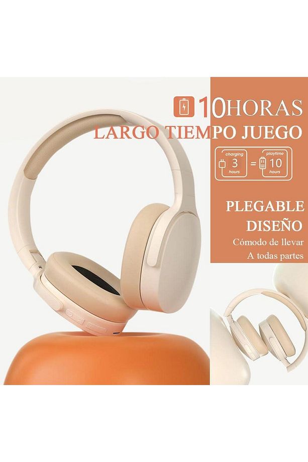 P2961 Bej Kulak Üstü Kablosuz Bluetooth Kulaklık Bej - 3