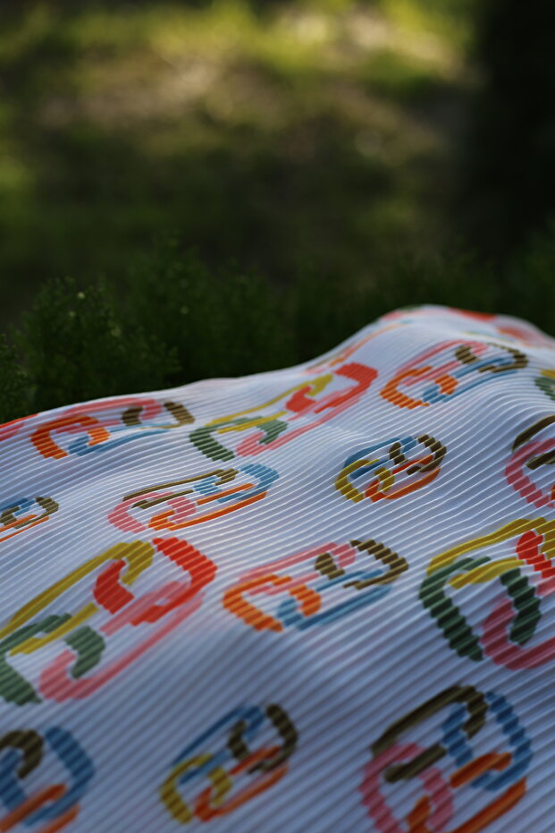 Halka Desenli Piliseli Eşarp - 7