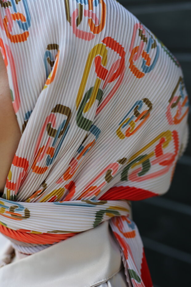 Halka Desenli Piliseli Eşarp - 4