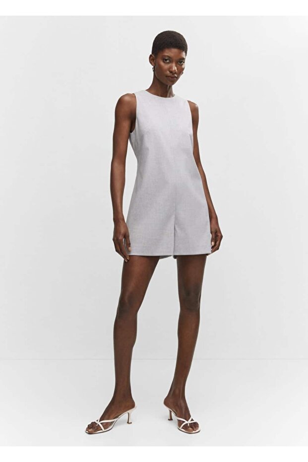 Düz kesim şort tulum - 2