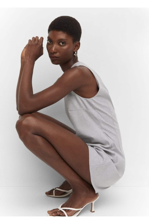 Düz kesim şort tulum - 7