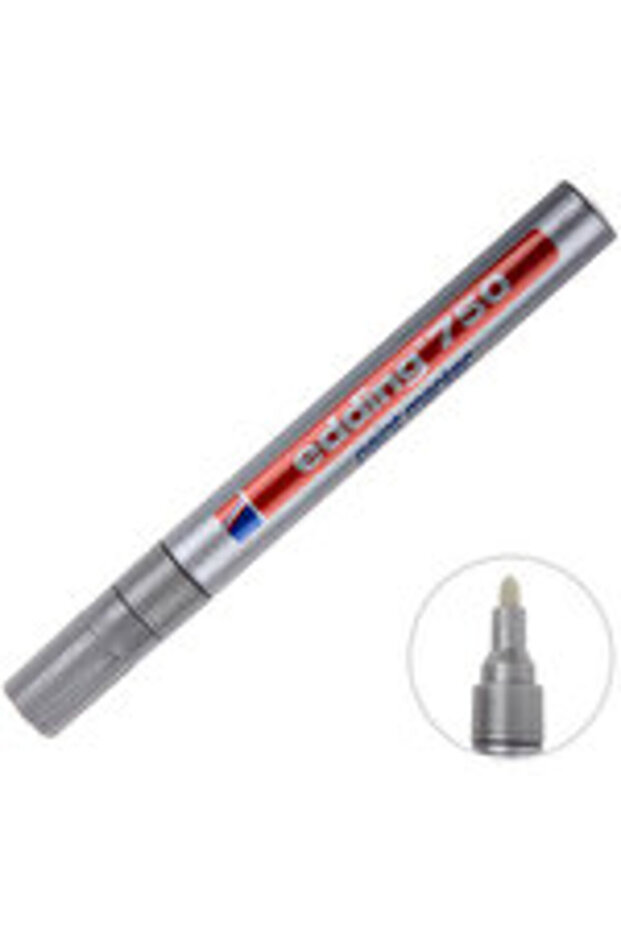 ( 2 ADET ) Edding 750 Boya Marker Kalem Gümüş - 1