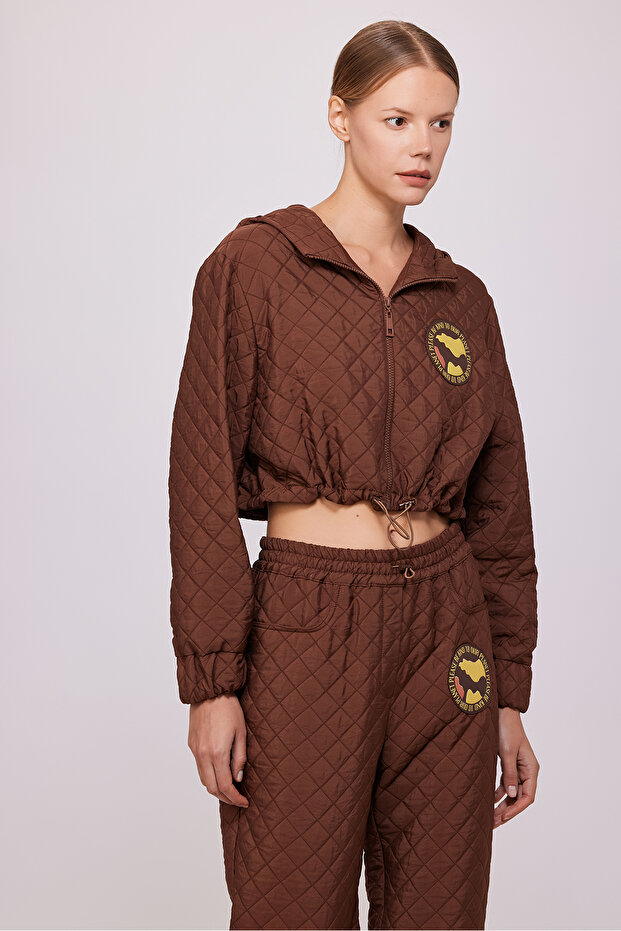 Kapitone Sweatshirt Taba - 1