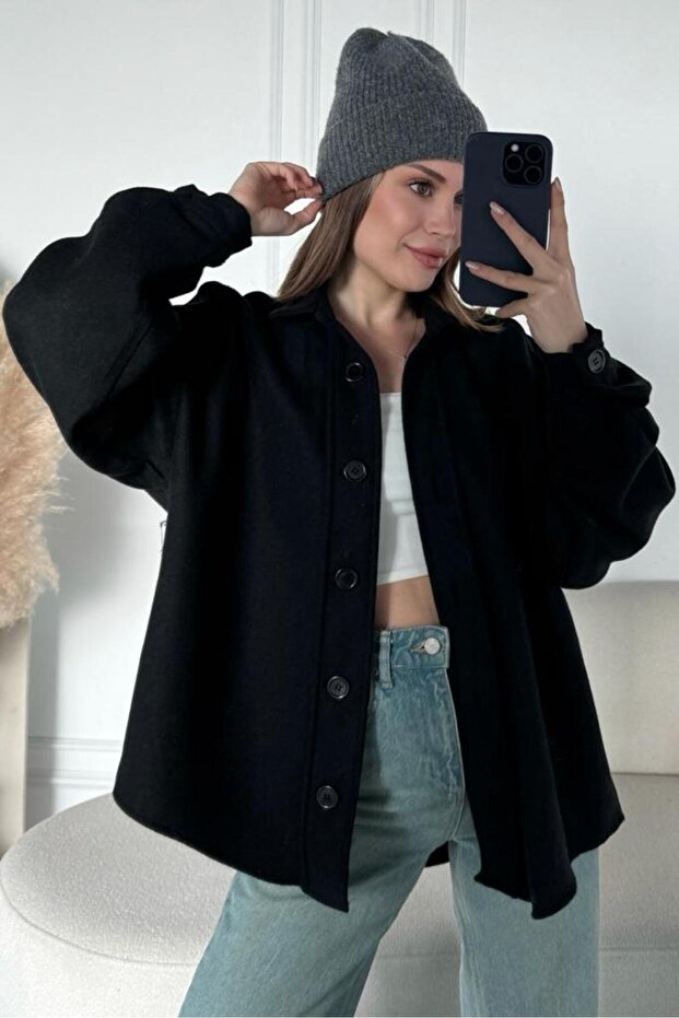 سترة قميص أساسية كبيرة الحجم من الكشمير لامبرجاك - 1