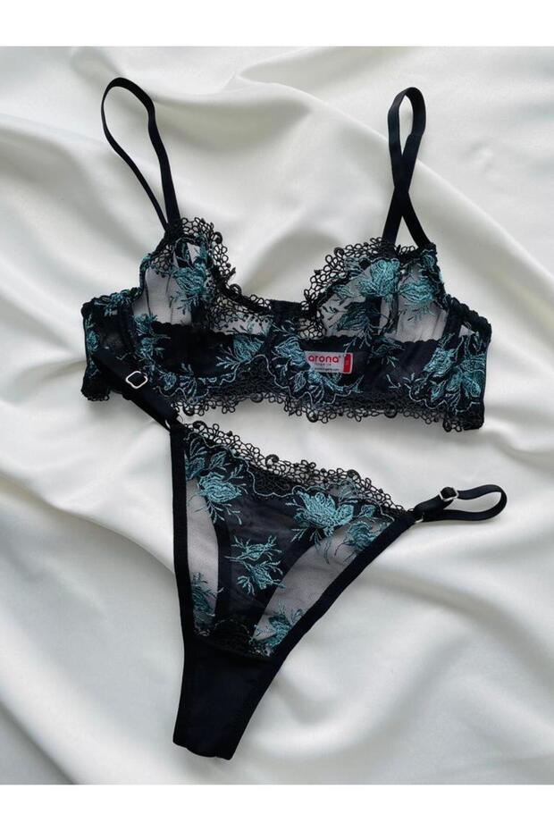 Negru Verde Brodat Tk - 1