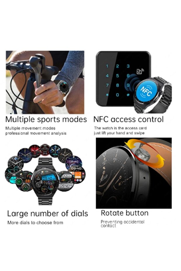 GT3 Max Smart watch Tam Ekran Akıllı Saat 1.45' 44mm 3 Kordonlu Siri Nfc Gps Ios ve Android Uyumlu - 5