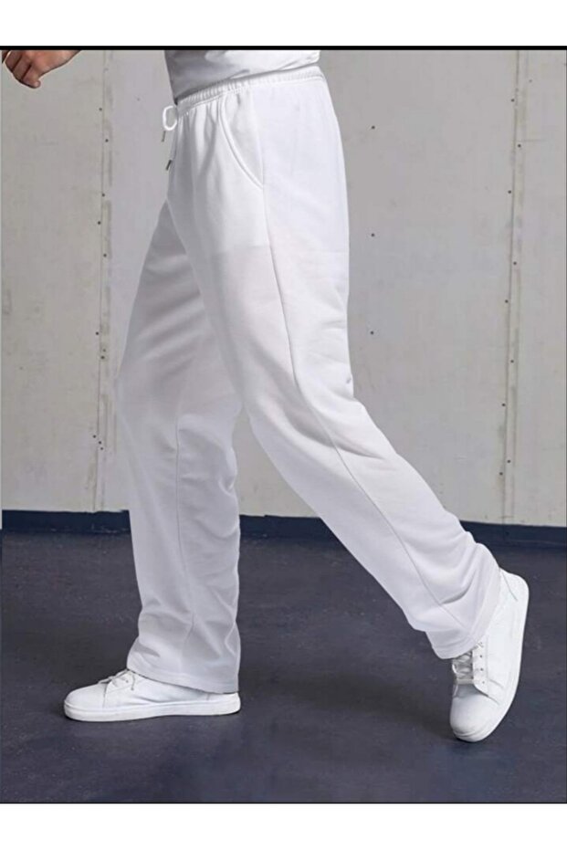 Men's Basic Model Unprinted Comfortable Cut Tracksuit Bottom - 1