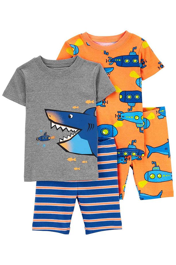 Küçük Erkek Çocuk Pijama Set 4'lü Paket - 1