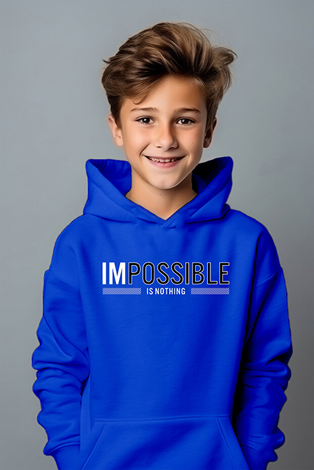 Boy's White Impossible Printed Oversize Sweatshirt