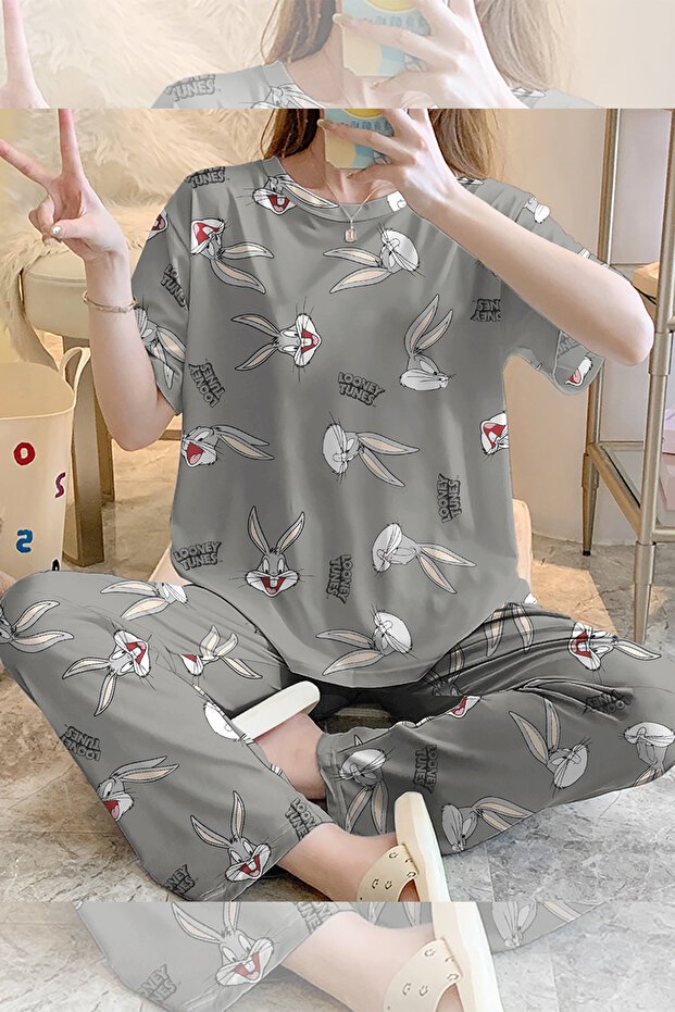 Short Sleeve Pajama Set Bugs Bunny Supersoft Basic Single Jersey